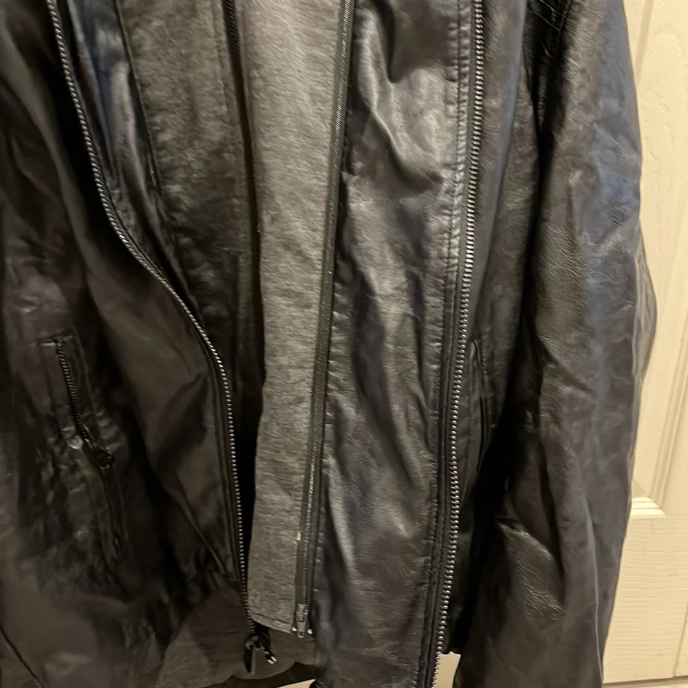 Levi’s leather hooded jacket